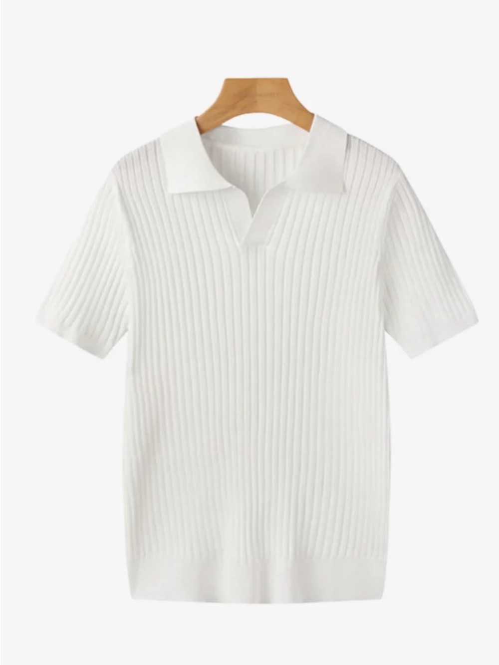 Riccardo Ricci Men’s Old Money White Dante Polo Ribbed - BRAND NEW